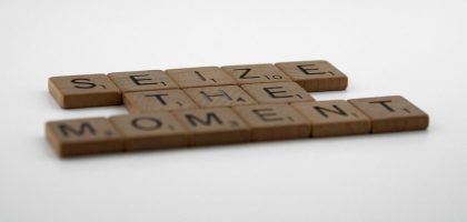 scrabble, scrabble pieces, lettering, letters, wood, scrabble tiles, white background, words, quote, letters, type, typography, design, layout, focus, bokeh, blur, photography, images, image, type, typography, seize the day, seize the moment, carpe diem, carpe momentum, yolo, opportunity, mindfulness, optimism, 